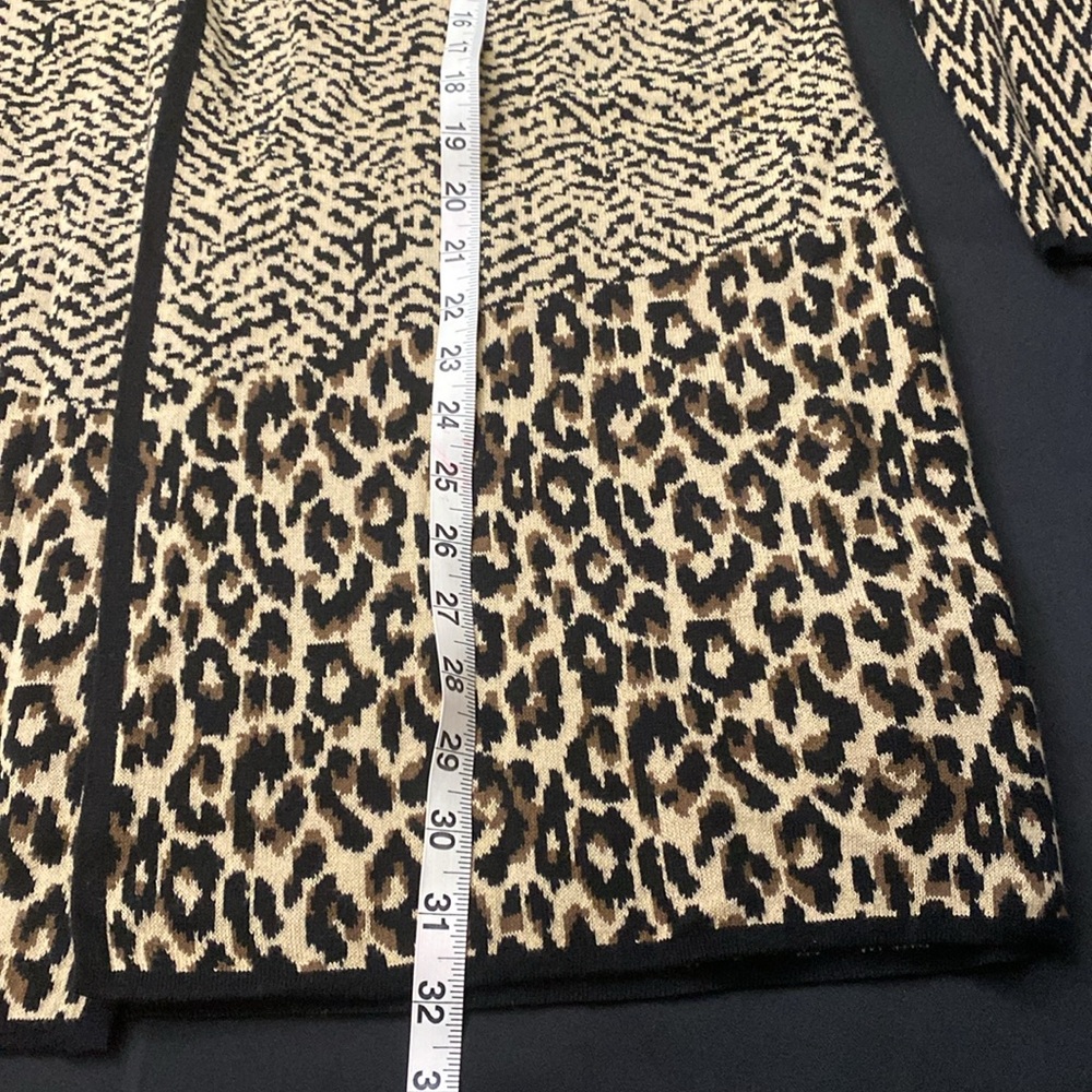 Chicks Mixed Animal Print Long Cardigan Sz 1 - Picture 8 of 13
